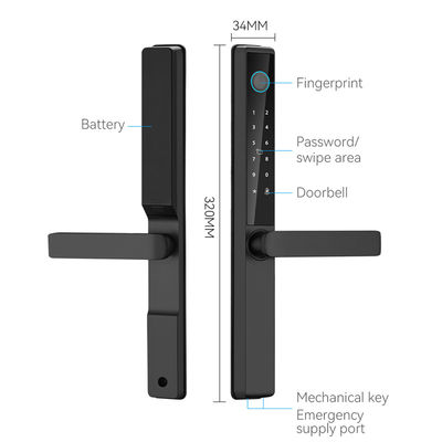 Qleung Waterproof Digital Door Lock Tuya TTlock APP Framed Glass Password Card Fingerprint S960 Smart