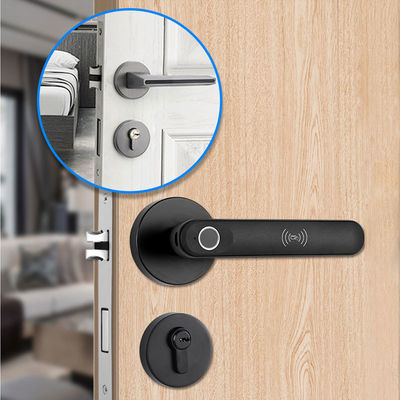 Qleung S607L Classic Black Tuya BLE APP Doorlocks Intelligent Fingerprint Key Smart Door Lock For Apartment Home Inside