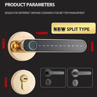 Qleung S604L Smart Fingerprint Door Lock With Wifi Tuya App Control Keyless Password For Bedroom Tuya Home