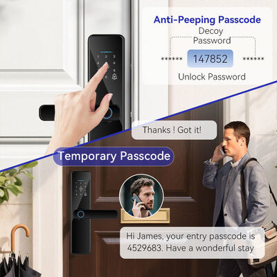 Qleung S811 Smart Door Lock with Semiconductor Live Fingerprint Reader, Multiple Unlock Methods, and Aluminium Alloy + Tempered Glass Construction