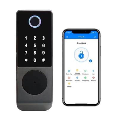 IP65 TTlock Bluetooth Ελεγχόμενη κλειδαριά πόρτας Βιομετρικό δακτυλικό αποτύπωμα