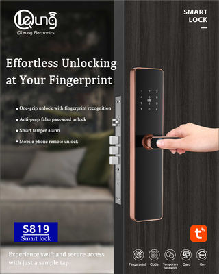 6068 Mortise δακτυλικό αποτύπωμα κλειδαριά Tuya TTlock Wifi APP Προαιρετικό