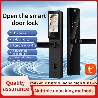 Η έξυπνη κάμερα Wifi Tuya APP Intercom Viewer Smart Digital Door Lock Βιομετρικό δακτυλικό αποτύπωμα